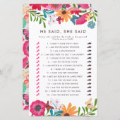 ワイルドフラワーズは彼女がブライダルシャワーゲームを言った (正面/裏面)