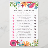 ワイルドフラワーズは彼女がブライダルシャワーゲームを言った (正面)