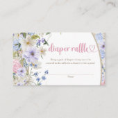 ワイルドフラワーズアイボリーパステルピンク赤面おむつラッフル エンクロージャーカード (正面)