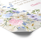 ワイルドフラワーズアイボリーパステルピンク赤面モマオサバー ポスター (角)