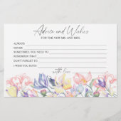 ワイルドフラワーズアドバイスとウィッシュブライダルシャワー 便箋 (正面)