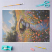 ワイルドフラワーズアンドストーンブリッジファインアートデクページ 薄葉紙 (クラフト)