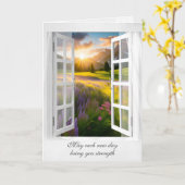 ワイルドフラワーズアンドマウンテンサンライズ悔やみや弔慰 カード (黄色い花)