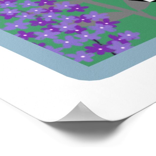 ワイルドフラワーズインヨセミテ国立公園イラストレーション ポスター (角)