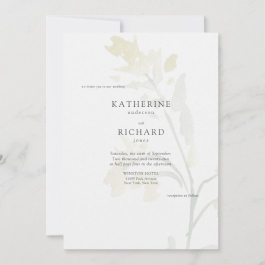 ワイルドフラワーズイン開花IIシンプル結婚式招待状 招待状 (正面)