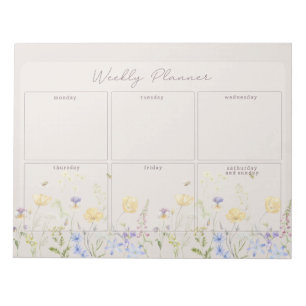 ワイルドフラワーズウィークリーフローラプランナー ノートパッド