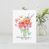 ワイルドフラワーズウォーターカラーインベインフラットサンキューカード サンキューカード (スタンド正面)