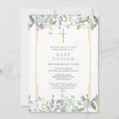 ワイルドフラワーズウォーターカラーフローラ洗礼《キリスト教》洗礼式や命名式 招待状 (正面)