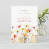 ワイルドフラワーズエレガント開花ボホピンクバプテスマ 招待状 (スタンド正面)