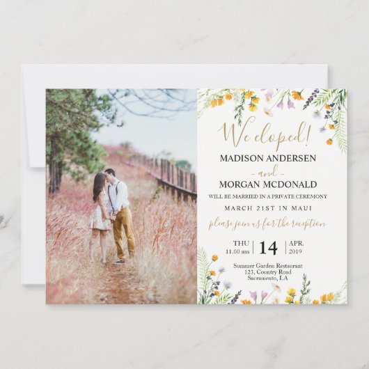ワイルドフラワーズエロペメント披露宴写真の招待状 招待状 (正面)