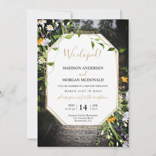 ワイルドフラワーズエロペメント披露宴写真の招待状 招待状 (正面)