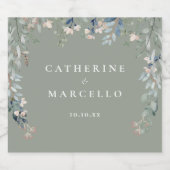 ワイルドフラワーズカスケードセージ結婚グリーン ビールラベル (シングルラベル)