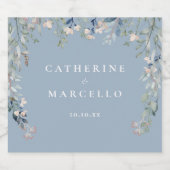 ワイルドフラワーズカスケードダスティブルー結婚ズ ビールラベル (シングルラベル)