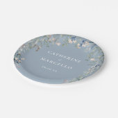 ワイルドフラワーズカスケードダスティブルー結婚ズ ペーパープレート (アングル)