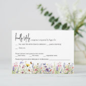 ワイルドフラワーズカラフルウェディングRSVPカード 招待状 (スタンド正面)