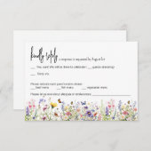 ワイルドフラワーズカラフルウェディングRSVPカード 招待状 (正面/裏面)