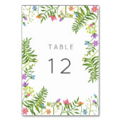 ワイルドフラワーズカントリー結婚ボタニカル テーブルナンバー (裏面)