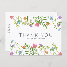 ワイルドフラワーズカントリー結婚ボタニカル ポストカード