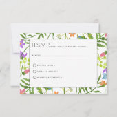 ワイルドフラワーズカントリー結婚ボタニカル 出欠カード (正面)