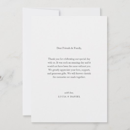 ワイルドフラワーズガーデンエレガントウェディングサンキューカード サンキューカード (裏面)