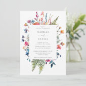 ワイルドフラワーズガーデンカラフルモダンハッピーズ 招待状 (スタンド正面)