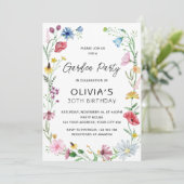ワイルドフラワーズガーデンパーティー誕生日 招待状 (スタンド正面)