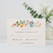 ワイルドフラワーズガーデン結婚ボタニカル 出欠カード (スタンド正面)