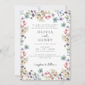 ワイルドフラワーズガ素朴ーデンカラフル春の結婚式 招待状 (正面)