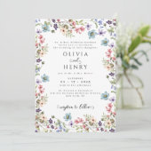 ワイルドフラワーズガ素朴ーデンカラフル春の結婚式 招待状 (スタンド正面)