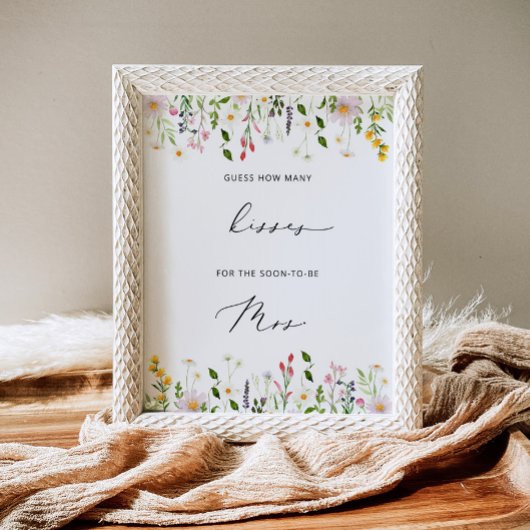 ワイルドフラワーズキスブライダルシャワーゲーム ポスター