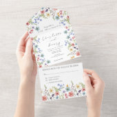 ワイルドフラワーズグリーナリーガーデンRSVP 結婚's オールインワン招待状 (貼ってはがせる)