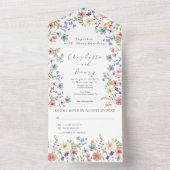 ワイルドフラワーズグリーナリーガーデンRSVP 結婚's オールインワン招待状 (内側)