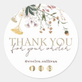 ワイルドフラワーズサンキュークラシックラウンドステッカー ラウンドシール (正面)