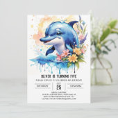 ワイルドフラワーズシードルフィン誕生日 招待状 (スタンド正面)