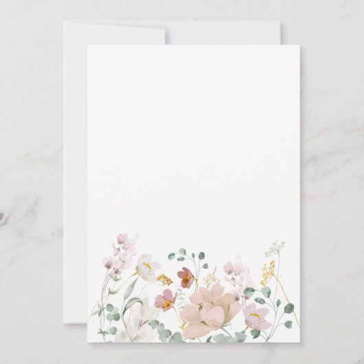 ワイルドフラワーズジェントルバースデーパーティーの招待 招待状 (裏面)