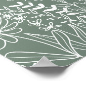 ワイルドフラワーズセージグリーンブライダルシャワーへようこそ ポスター (角)