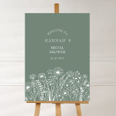 ワイルドフラワーズセージグリーンブライダルシャワーへようこそ ポスター