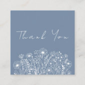 ワイルドフラワーズダスティブルーボホオーダーサンキュー スクエア名刺 (正面)