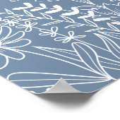 ワイルドフラワーズダスティブルーボホブライダルシャワーへようこそ ポスター (角)