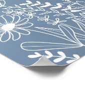 ワイルドフラワーズダスティブルーボホ結婚の歓迎 ポスター (角)