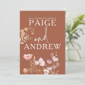 ワイルドフラワーズテラコッタファームハウス結婚式招待状 招待状 (スタンド正面)