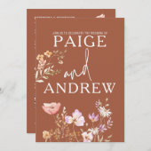 ワイルドフラワーズテラコッタファームハウス結婚式招待状 招待状 (正面/裏面)