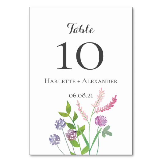 ワイルドフラワーズテーマ テーブルナンバー (正面)