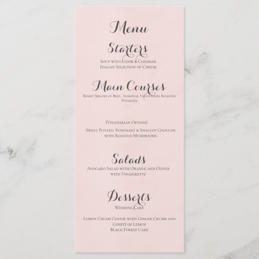 ワイルドフラワーズテーマ メニュー (正面)