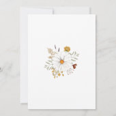 ワイルドフラワーズデイジーボタニカルウォーター結婚カラー 招待状 (裏面)