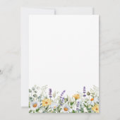 ワイルドフラワーズデイジーラベンダーボホーガーデンベイビーシャワー 招待状 (裏面)