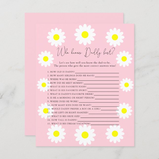 ワイルドフラワーズデイジー – 誰がパパを知っ最高のている (正面/裏面)