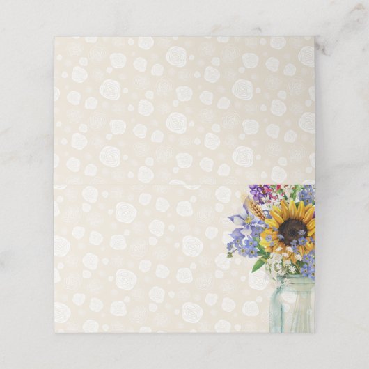 ワイルドフラワーズデザイン、座席表 プレイスカード (外部開封)