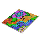 ワイルドフラワーズデジタル絵画抽象芸術 タイル (側面)