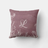 ワイルドフラワーズドゥードルズモノグラムデザイン装飾用クッション クッション (裏面)